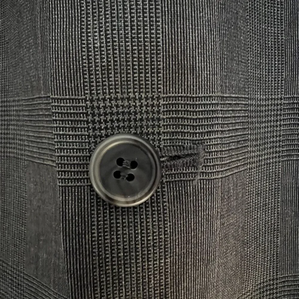Balmain mens sport coat 38R blazer glen plaid brown wool 2 button